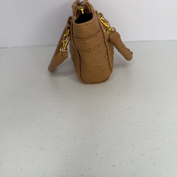 Lori‎ Greiner Tan Mini Satchel Purse with Gold Accents - Picture 4 of 9
